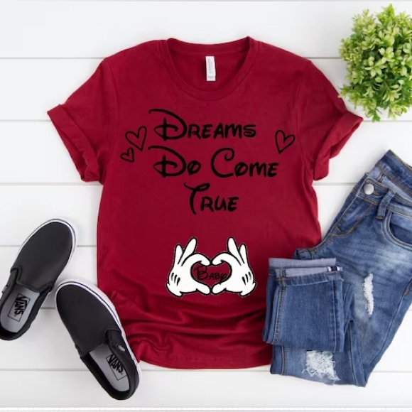 Disney Maternity Shirt - Dreams Do Come True - Picture 1 of 3